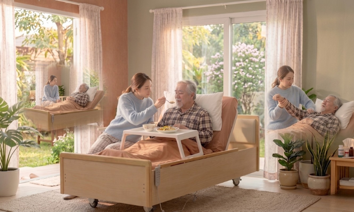 ดูแลผู้ป่วยติดเตียงคนเดียว